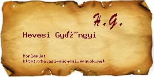 Hevesi Gyöngyi névjegykártya